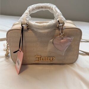 Juicy Couture Beige Crossbody Bag with Gold Accents